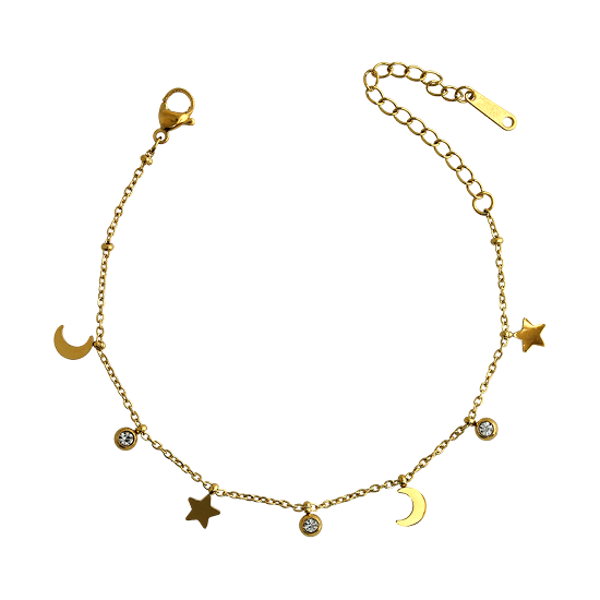 Celestial Moon & Star Charm Bracelet