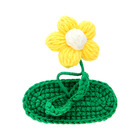 Hand-Knitted Flower Snap Hair Clip