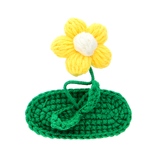 Hand-Knitted Flower Snap Hair Clip